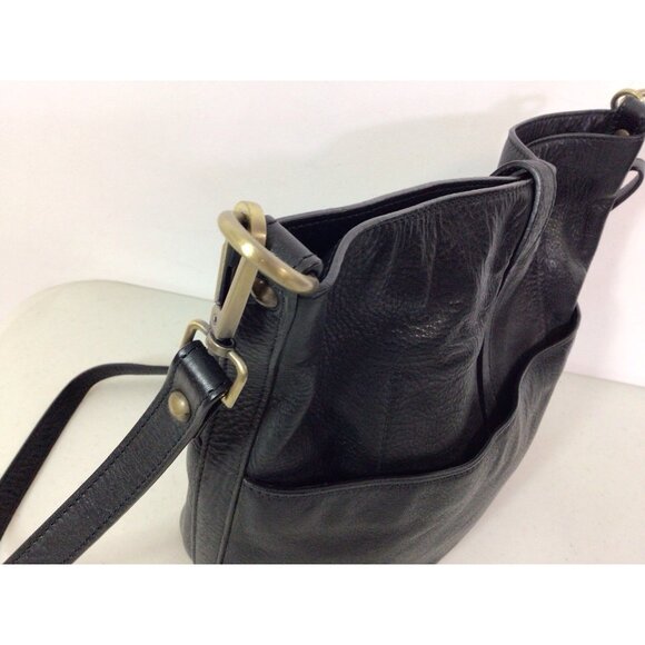 Garnet Hill Leather Purse Hobo Bag Made in Italy - Picture 2 of 10